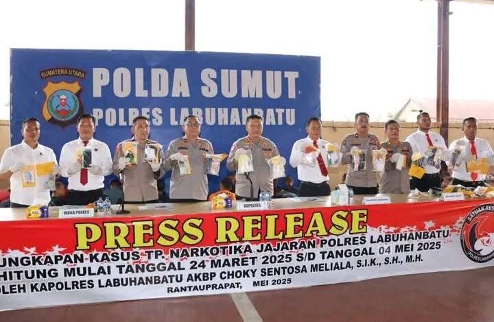 Polres Labuhanbatu Ungkap Penanganan Kasus Tindak Pidana Narkotika