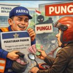 Gambar karikatur ilustrasi pengutipan parkir Pemko Binjai